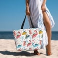 thumbnail image 5 of Large Beach Bags Water-resistant Sandproof - Dinosaur print K Cute Beach Tote Bags for Women with Zipper, 5 of 6