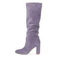 thumbnail image 2 of YDN Women Round Toe Knee High Boots Pull on Slouch Chunky Mid Heels Fashion Winter Daily Dress Shoes Size 15 Medium Purple, 2 of 4