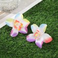 thumbnail image 1 of Horquillas de orquídeas simuladas, pinza para el pelo de flor blanca y rosa para mujer, horquilla para foto de playa de viaje de verano, Clip LATERAL, tocados de moda, 1 of 5