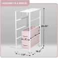thumbnail image 3 of Sorbus Narrow Dresser Tower with 4 Drawers - Vertical Storage for Bedroom, Bathroom, Laundry, Closets, and More, Steel Frame, Wood Top, Pastel Fabric Bins (Pastel Pink), 3 of 7