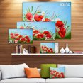 thumbnail image 3 of Coquelicots sur Champ contre Ciel Bleu - Impression sur Toile Florale, 3 of 4