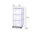 thumbnail image 3 of Sterilite 3 Drawer Cart Lilac, 3 of 4
