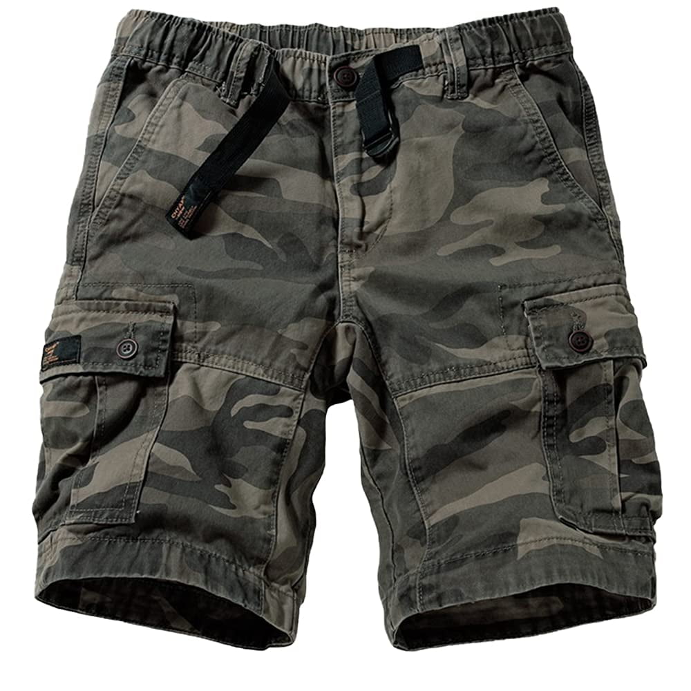 TRGPSG Men's Elastic Waist Cargo Shorts 