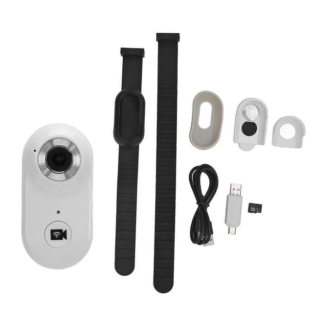 Pet Collar Camera with 8GB Memory Card, 1080P HD Mini Action Camera for Cat and Dog, Video Recording for Outdoor and Indoor, White
