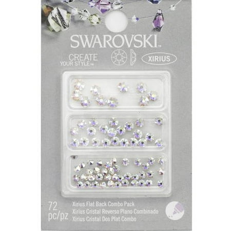 Swarovski Xirus Flatback Crystals Combo, 72 Piece