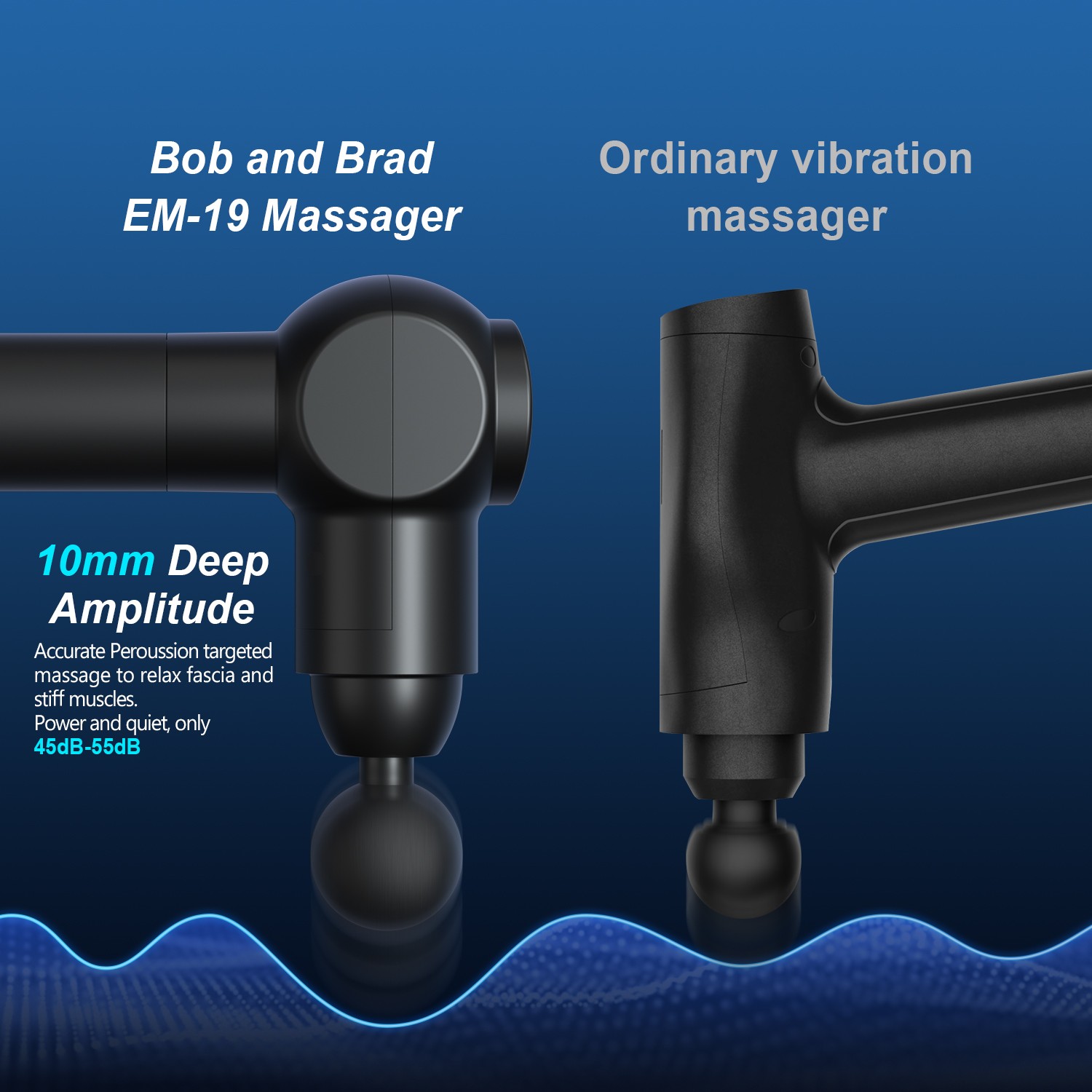Bob and Brad EM-19 Deep Tissue Percussion Massage Gun, Handheld Massager for Home Gym Office Workout Recovery Pain Soreness Relief - image 5 of 8