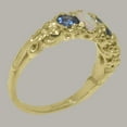 thumbnail image 3 of LBG British Made 9k Yellow Gold Sapphire & Opal ring Womens Band Ring - 33 size options - Size 11.75, 3 of 6
