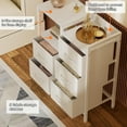 thumbnail image 6 of 5 Drawer White Dressers for Bedroom 2 Tier Shelf Storage Small Fabric Dresser for Closet Sturdy Metal Frame Modern Style Storage Cabinets Organization Units for Hallway Rooms, 6 of 8