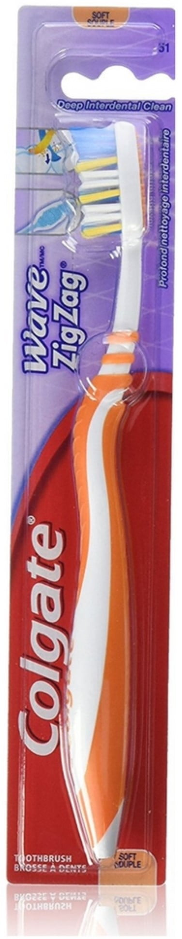 Colgate Wave ZigZag Full Head Soft Toothbrush Soft Full 1 ea (Pack of 2 ...