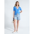 thumbnail image 2 of Free Assembly Women's Denim Shorts with Twill Tie, 6" Inseam, Sizes 0-18, 2 of 5