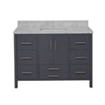 thumbnail image 3 of California 48" Bathroom Vanity with Marine Gray Cabinet and Carrara Marble Top, 3 of 6