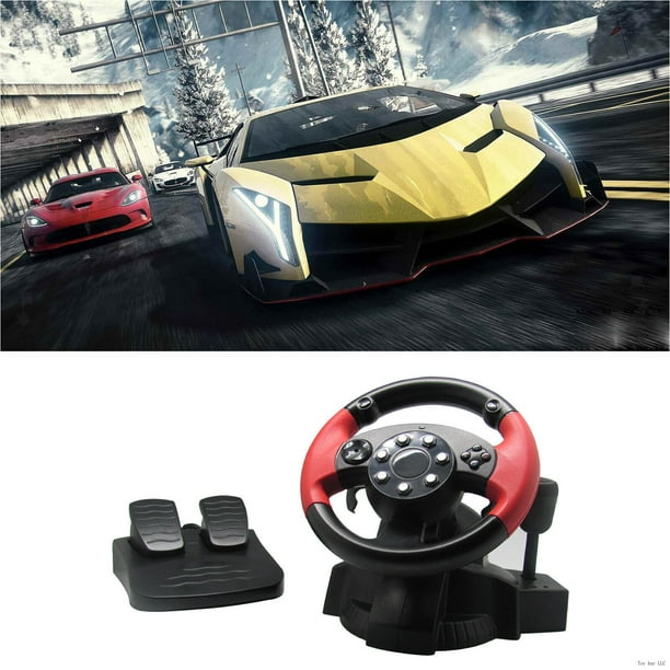 Gaming Steering Wheel With Pedals Compatible For PS3 Great For PS2