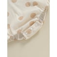 thumbnail image 6 of Infant Baby Fall Hood Jumpsuit Big Dot Print Long Sleeve Waffle Romper, 6 of 7
