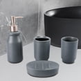 thumbnail image 1 of Juego de accesorios de baño Macarena de cerámica 4 piezas con Soporte para cepillo y jabonera gris, 1 of 8