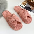 thumbnail image 4 of Pantoufles en Velours Côtelé pour Femmes Antidérapantes à Brides Croisées Sandales à Enfiler Intérieur Extérieur Sandales pour Couples, 4 of 8