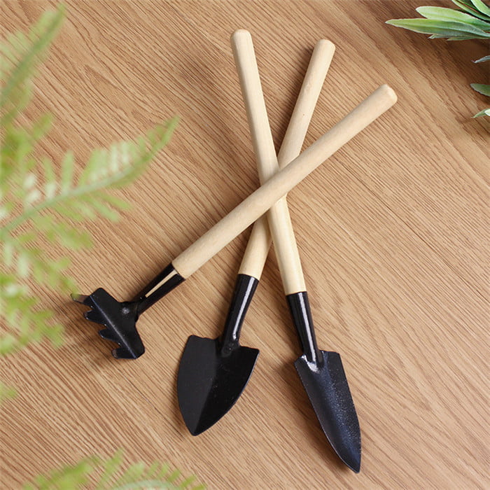 YOFAN Set of 3 Tiny Indoor Garden Tool Small Shovel/Rake/S Hand Planting Tools 