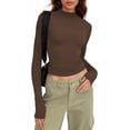 thumbnail image 3 of Zeagoo Mock Neck Tops for Women Dressy Casual Fall Long Sleeve Shirts Winter Undershirts Lightweight Slim Fit Clothes, 3 of 5