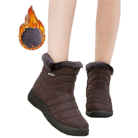 

LUXUR Womens Boots Snow Boot Winter Ankle Booties Warm Outdoor Shoes Waterproof Boots with Side Zippers US Size 4.5-11