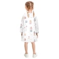 thumbnail image 3 of Girls' long-sleeved dress Building Block Elements Girls' A-line dress with ribbed cuffs Soft and comfortable, 3 of 6