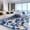 Blue Floral, variant on Pentantan 5'x7' Floral Area Rugs, Machine Washable Rug for Living Room- Soft Indoor Carpet, Low Pile for Bedroom, Dining Room, Playroom, Office, Blue