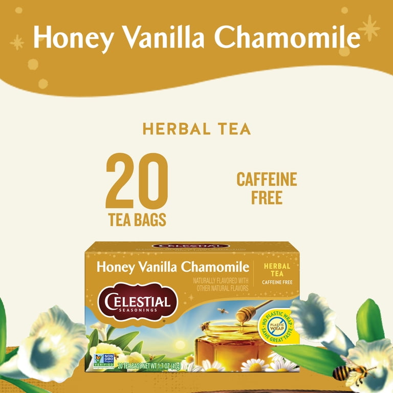 Celestial Seasonings Honey Vanilla Chamomile Herbal Tea Bags, 20