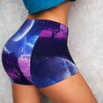 thumbnail image 4 of Balery Dreamy Colorful Starry Sky Pantalones cortos de entrenamiento estampados para mujer, sin costuras, ajustados, para gimnasio, yoga, correr, deportes, ejercicio activo, fitness.-Small, 4 of 8