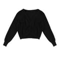 thumbnail image 3 of Zaldita Women Classic Long Sleeve Front Knot Knit Wrap Top Sweater Ballet Dance Cardigan Type A Black 175, 3 of 7
