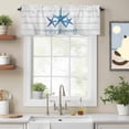 thumbnail image 2 of Enjoy Summer Valance Curtain for Windows Coastal Watercolor Blue Sea Starfish Wood Grain Rod Pocket Curtain Valances Short Window Treatments Panels for Kitchen Bathroom Laundry Basement 42 x 18 Inch, 2 of 9