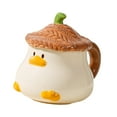 thumbnail image 4 of Taza de café de cerámica, taza de té, creativa, linda caricatura, taza de cereales con forma de pato para el hogar marrón, 4 of 9