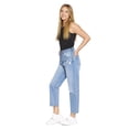 thumbnail image 2 of Jeans Mom Fit Tiro Alto Rasgado Para Mujer Moda Casual Juvenil Stone 110107 azul 5 INCÃGNITA 110107, 2 of 5
