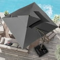thumbnail image 4 of Crestlive Products Outdoor Double Top Square 10 FT Offset Cantilever Hanging Patio Umbrella Dark Gray, 4 of 5