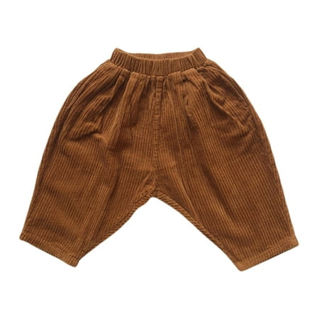 

EnJoCho Toddler Boy Girl Corduroy with Elastic Solid Color Casual Pants Boys Legging Pants Winter Pants Boy Baby Corduroy Little Boy Track Pants 12 Month Bottoms