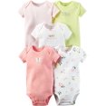 thumbnail image 1 of Carter's Baby Girls' 5 Multi-Pack Bodysuits, Assorted, 9 Months, 1 of 1