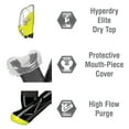 thumbnail image 3 of TUSA Sport Adulto Visio Tri-Ex Máscara y Snorkel Seco Combo Negro/Amarillo (UC-3125PQB-FY), 3 of 5