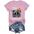 thumbnail image 6 of UngA Women's 250th Anniversary Crew-Neck T-Shirt Faith USA 250 Years Patriotic Eagle Graphic Womens Shirts XXL,Pink, 6 of 8