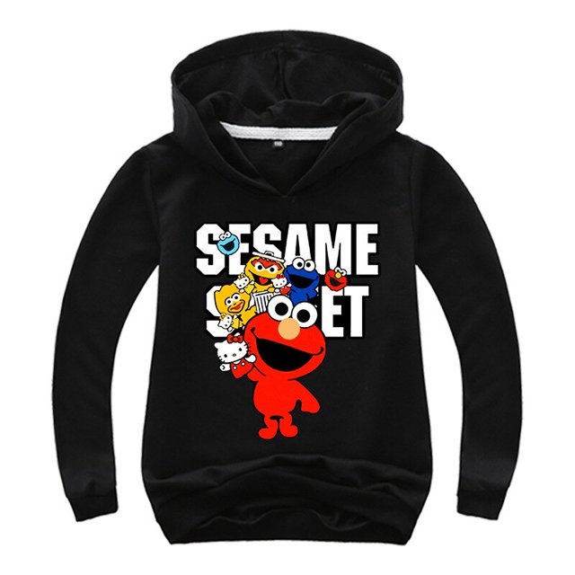 Ropa para niños, Sudadera con capucha y dibujo de Elmo de Barrio Sésamo para niñas, camisetas de manga larga para niños, pulóver, abrigo para bebé, chándales 5T Gao Jinjia LED