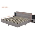 thumbnail image 6 of New Modern King Size Wooden Bed – LED-Enhanced Floating Platform w/Attached Nightstands & Wood Grain Finish | Easy Assembly MDF Bed Frame, 6 of 10