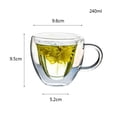 thumbnail image 2 of Tasses à Café en Verre Transparent en Forme de Cœur, Tasses à Boire à Double Paroi de 180/240ml avec Poignée, 2 of 7
