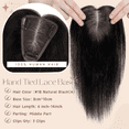 thumbnail image 3 of Benehair 100% Remy Human Hair Topper Clip In Top Lace Base Hairpiece For Thin Hair Toupee 8cm*10cm Small Topper Hairpiece Wiglet For Women US 6 inch, 3 of 12
