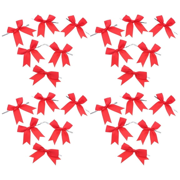 LOLIPPYY 50 Pieces Red Ribbon Bow Ties for Candy Decoration, Baby Shower Favors and Party Supplies
