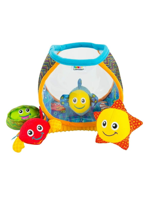 LAMAZE - My First Fishbowl Toy, Capture Baby's Curiosity with Sea Creatures to Rattle, Squeak and Collect with Colorful Patterns, Interesting Textures and Unique Sounds, 6 Months and Older