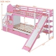 thumbnail image 4 of BELLEMAVE Kids Castle Bunk Bed with Storage Drawers, Shelf, Slide and Safety Guardrail, Twin over Twin Bunk Bed with Stairs, Castle Bunk Bed/Playhouse Bed for Girls, Boys, Kids (Pink), 4 of 9