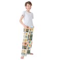 thumbnail image 3 of FORMRS Boys Pajama Pants with Pockets Size 9-10Y Kids Lounge Sleep Bottoms, Beige Playful Stamp, 3 of 8