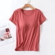 thumbnail image 4 of Camiseta ajustada de una pieza con sujetador para mujer, Tops con almohadilla para el pecho, camisetas de fondo para dormir de verano, ropa de casa, 4 of 4