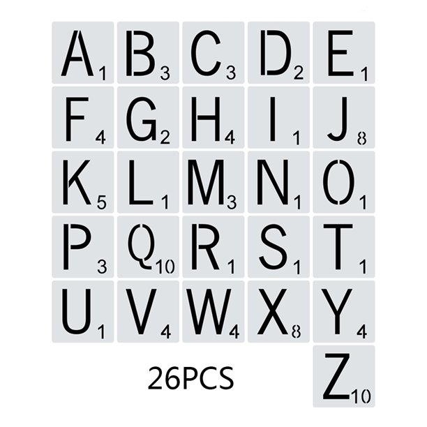 Feamos 26pcs Set Alphabet Letters Stencils Drawing Template Diy Painting Scrapbooking Walmart Com Walmart Com