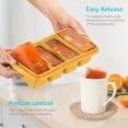thumbnail image 2 of Silicone Freezer Tray With Lid - Silicone Freezer Food Molds- Large Ice Cube Tray,Silicone Freezer Container,Freeze & Store Soup, Sauce, Broth,Leftovers - Makes 4 Perfect 1 Cup, 2 of 6