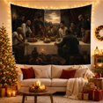 thumbnail image 3 of Banquet Group Around a Long Table Beneath Stone Arches, Moody Gothic for Dark Art Lovers, Shadowed Feast Decor, Halloween Gift, Tapestry Wall Hanging for Living Room and Den, 3 of 7