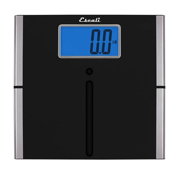 Báscula de baño digital ultradelgada de fácil lectura Escali para peso corporal con pantalla extragrande y alta capacidad de 440 lb, baterías incluidas