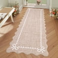 thumbnail image 2 of Garvee 2'x6' Scalloped Runner Rug Modern Solid Rug, Washable Rug Soft Low Pile Carpet with Non Slip Backing for Bedroom Hallway Decor, Camel, 2 of 6