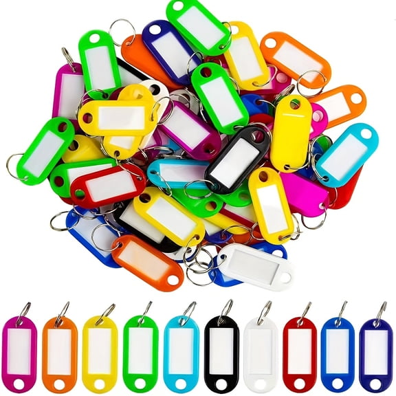 36PCS Random Color Key Tags With Labels Key Tags, Key Labels, Plastic Key Tag, Key Rings